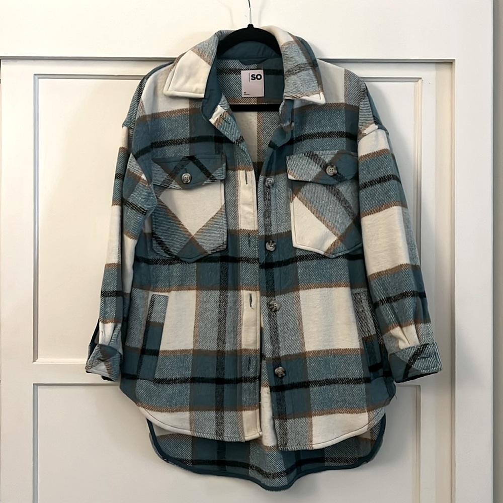 SO Oversized Plaid Jacket Size XS